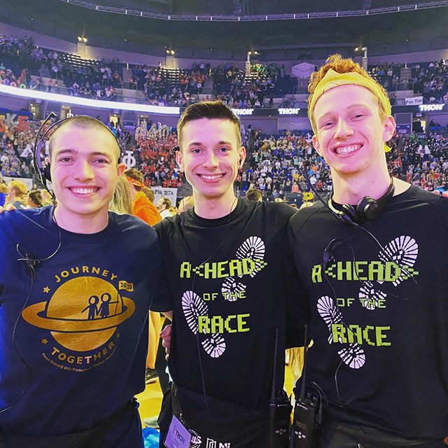 John Dukewich with two friends at THON 2020