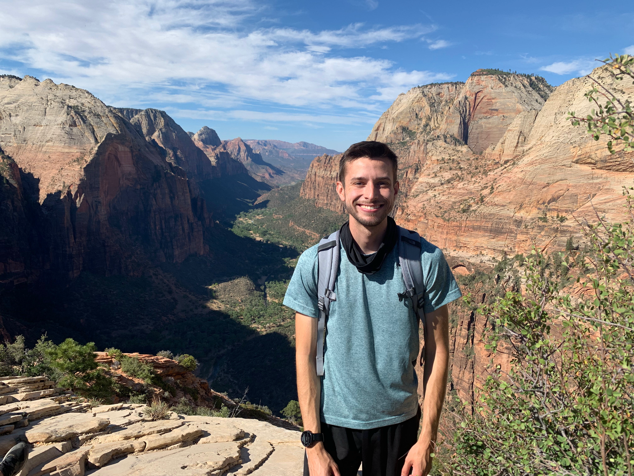 John at the top of Angels Landing